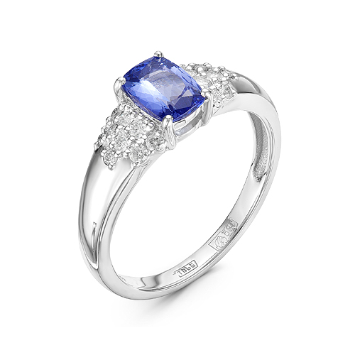 2658/6-01 Кольцо из Золот�а с вставками - Бриллиант, Танзанит
