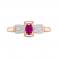 Кольцо из золота c бриллиантами и рубином