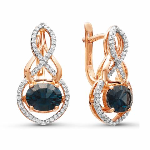 Серьги из золота c  и бриллиантами