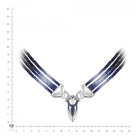 Колье из золота c бриллиантами и сапфирами