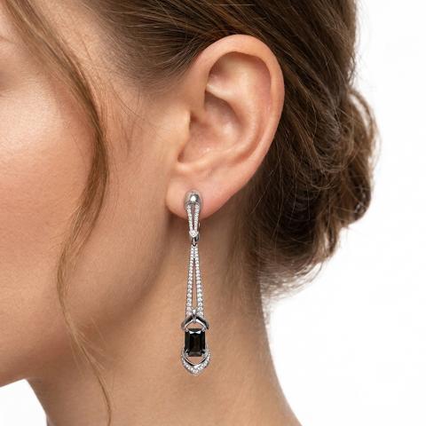 Серьги из золота c сапфирами и бриллиантами