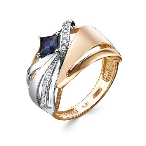 4305/2-01 Кольцо из Золот�а с вставками - Бриллиант, Сапфир