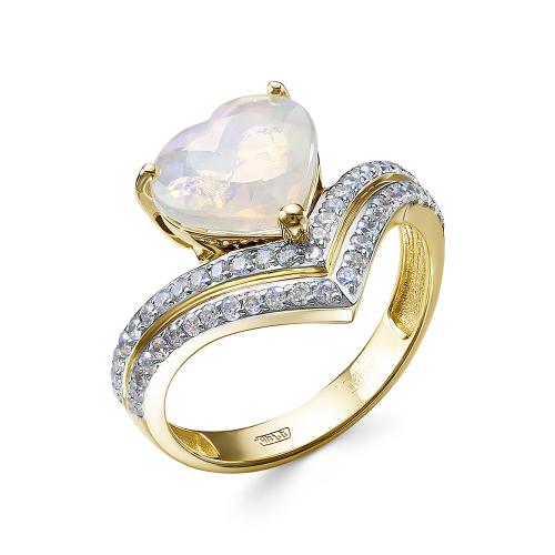 3999-01 Кольцо из Золот�а с вставками - Бриллиант, Опал